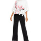 Blusa feminina Alfani com estampa e amarração lateral, rosa, tamanho médio