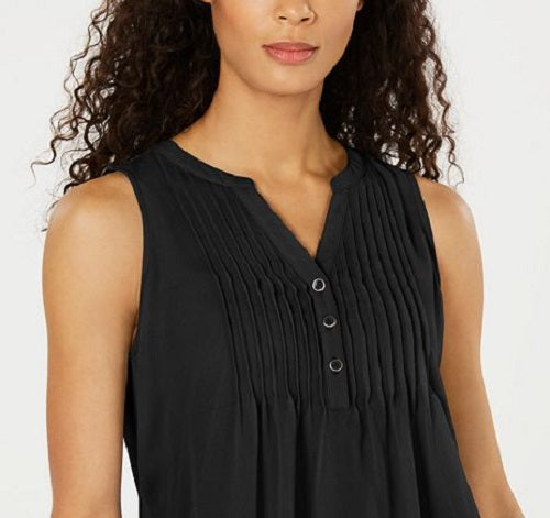 Blusa feminina sem mangas Charter Club Preta Tamanho X-G