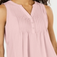 Blusa feminina sem mangas Charter Club Pintuck rosa tamanho XX-G