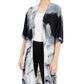 Cardigan longo com estampa abstrata feminina Alfani, cinza, tamanho grande