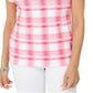 Blusa feminina Karen Scott com estampa decote redondo, rosa, tamanho grande