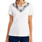 Karen Scott Blusa Feminina Gola Alta Branca Tamanho Pequeno X-Grande