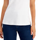 Karen Scott Blusa Feminina Gola Alta Branca Tamanho Pequeno X-Grande