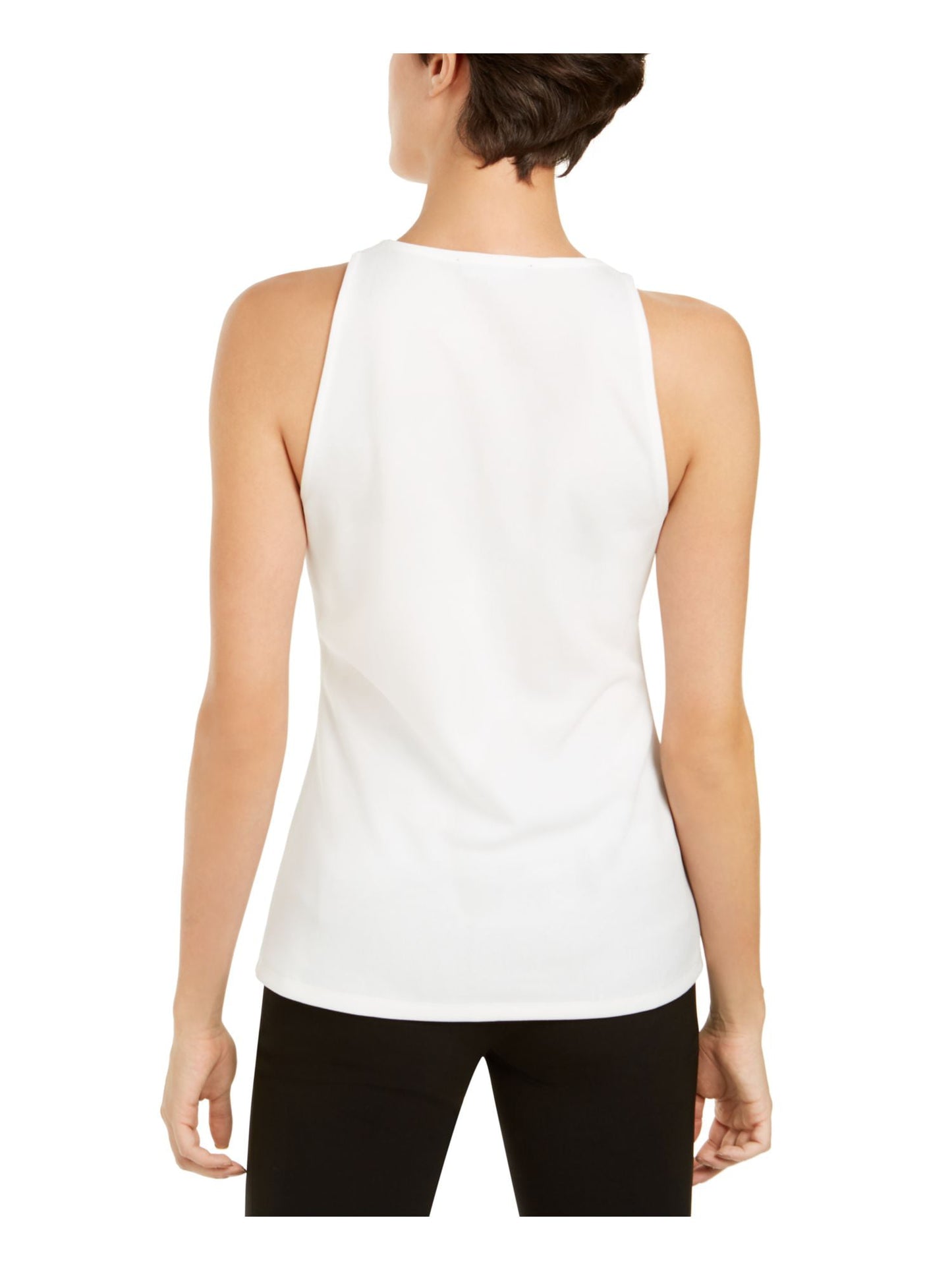 INC International Concepts Top Feminino com Anel O e Buraco Branco Tamanho Pequeno