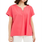 Blusa feminina Alfani com botões nas costas, rosa, tamanho pequeno GG