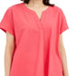 Blusa feminina Alfani com botões nas costas, rosa, tamanho pequeno GG