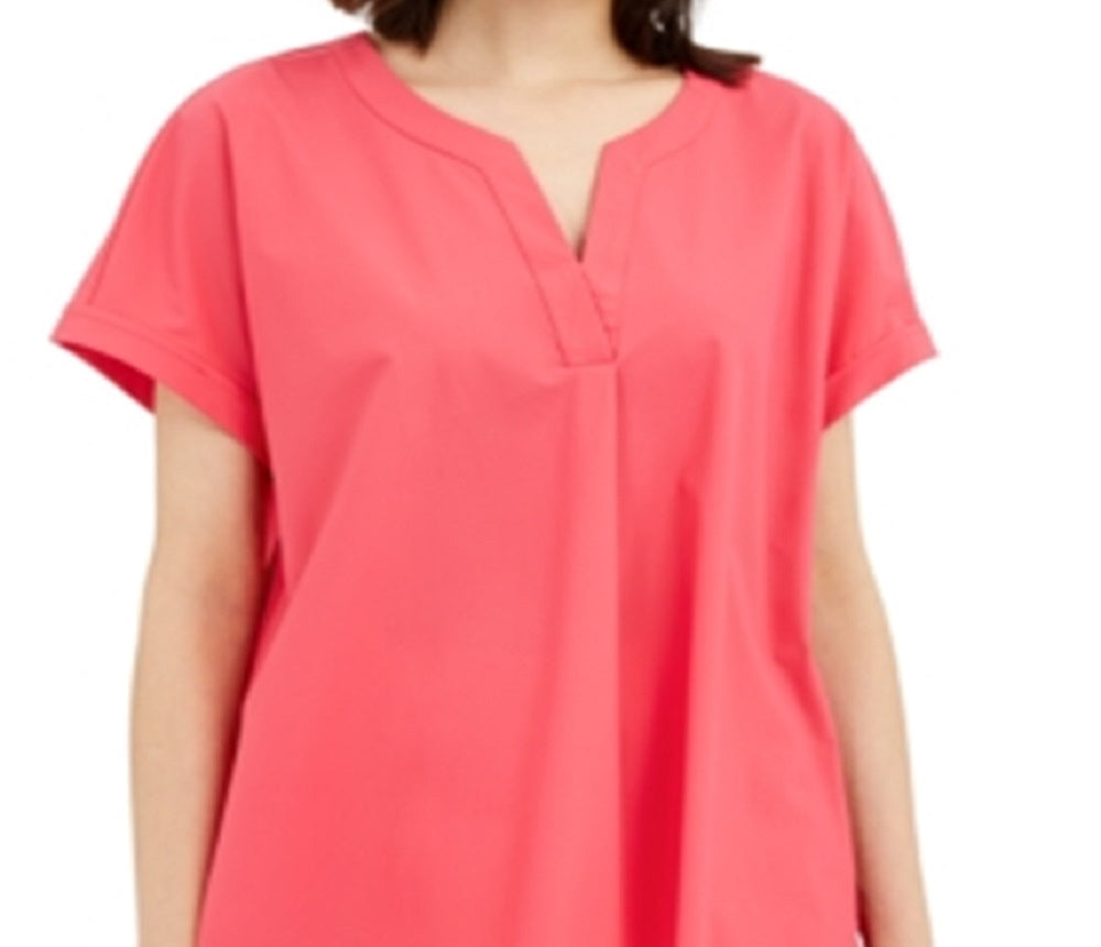 Blusa feminina Alfani com botões nas costas, rosa, tamanho pequeno GG