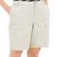Shorts feminino Karen Scott com bolso frontal, cinza, tamanho 8
