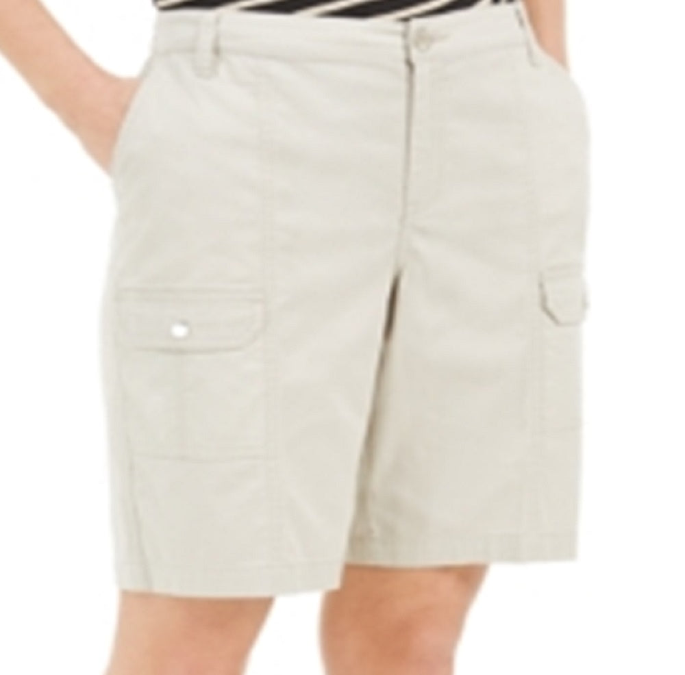 Shorts feminino Karen Scott com bolso frontal, cinza, tamanho 8