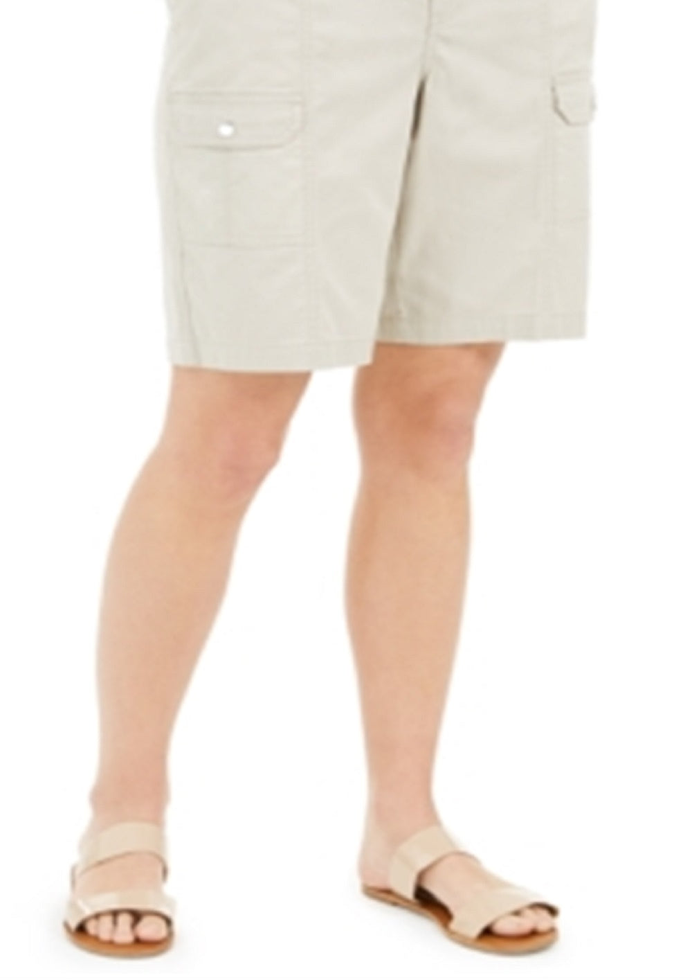 Shorts feminino Karen Scott com bolso frontal, cinza, tamanho 8