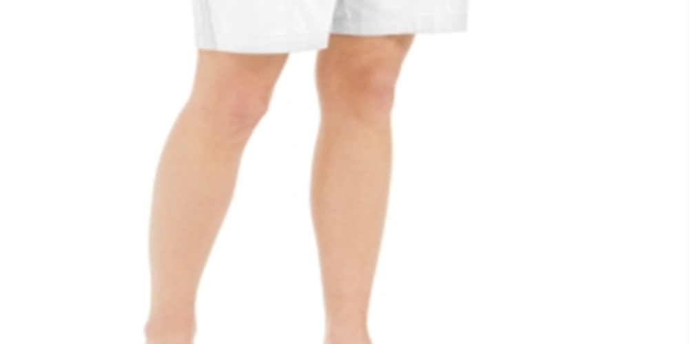 Shorts feminino Karen Scott com bolso frontal, branco, tamanho 8
