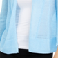 Cardigan Alfani Feminino de Linho Misto com Frente Aberta Azul Tamanho Grande
