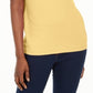 Camiseta feminina Karen Scott de algodão com decote em V e estampa recortada, tamanho XS