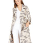 Jaqueta trench coat feminina floral com bolsos da INC International Concepts, marrom, tamanho extragrande
