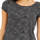 Camiseta feminina Alfani manga curta preta tamanho grande