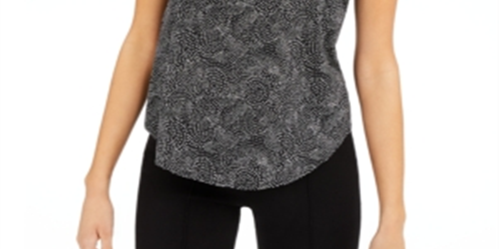 Camiseta feminina Alfani manga curta preta tamanho grande