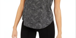 Camiseta feminina Alfani manga curta preta tamanho grande