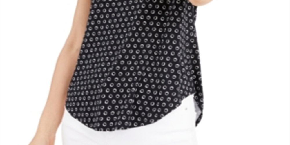 Camiseta feminina estampada Alfani preta tamanho grande