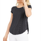 Camiseta feminina Alfani manga curta preta tamanho X-G
