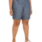 Shorts utilitários femininos Karen Scott de algodão e cambraia, azul, tamanho 20W