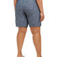 Shorts utilitários femininos Karen Scott de algodão e cambraia, azul, tamanho 20W