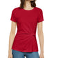 Blusa feminina Ponte Knit Twist da INC International Concepts, vermelha, tamanho grande