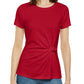 Blusa feminina Ponte Knit Twist da INC International Concepts, vermelha, tamanho grande