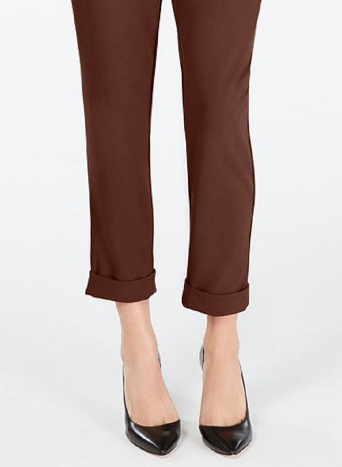 Calça feminina afunilada Paperbag da INC International Concepts, marrom, tamanho 10