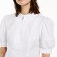 Blusa feminina de manga bufante sólida INC International Concepts, branca, tamanho X-S