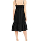Vestido feminino INC International Concepts com alças finas e decote coração abaixo do joelho, preto, tamanho grande