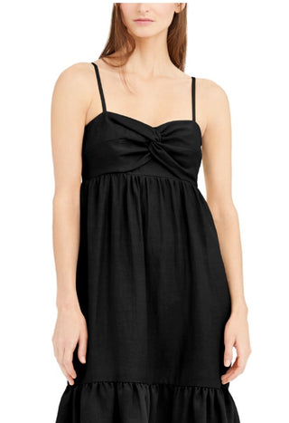 Vestido feminino INC International Concepts com alças finas e decote coração abaixo do joelho, preto, tamanho grande