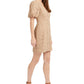 Vestido curto com decote em V e estampa bufante feminino INC International Concepts, marrom, tamanho 10