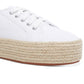 Tênis esportivo feminino Wild Pair com plataforma e bico redondo, com cadarço, branco, tamanho 8,5 M