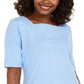 Blusa feminina Karen Scott de algodão com acabamento em ilhós, azul, tamanho grande