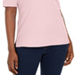 Karen Scott Top Feminino de Algodão com Acabamento em Ilhós Rosa Tamanho XS