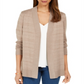 Karen Scott Cardigan Pointelle Aberto Frente Feminino Marrom Tamanho P