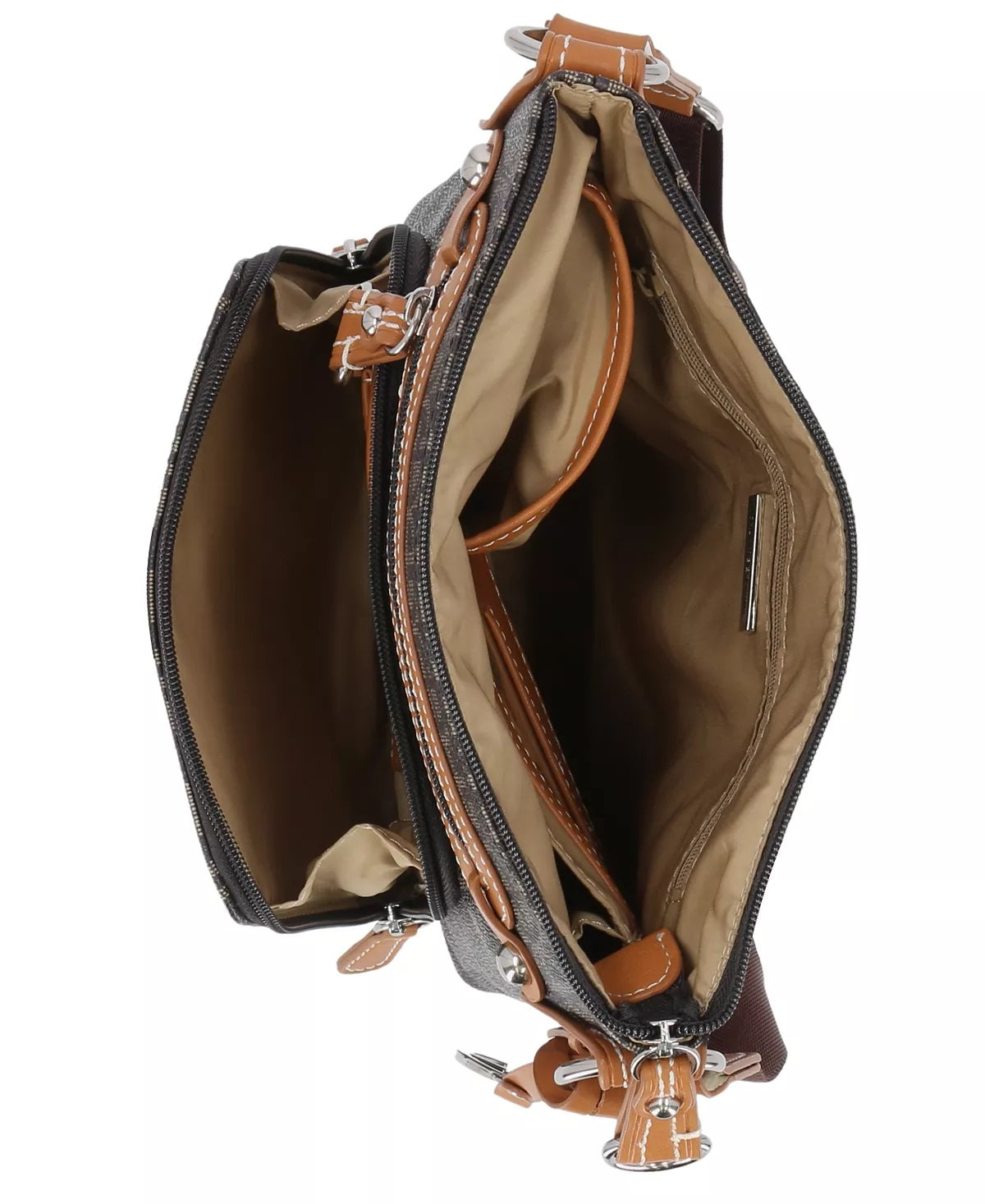 Bolsa transversal feminina Giani Bernini Block Signature marrom tamanho regular