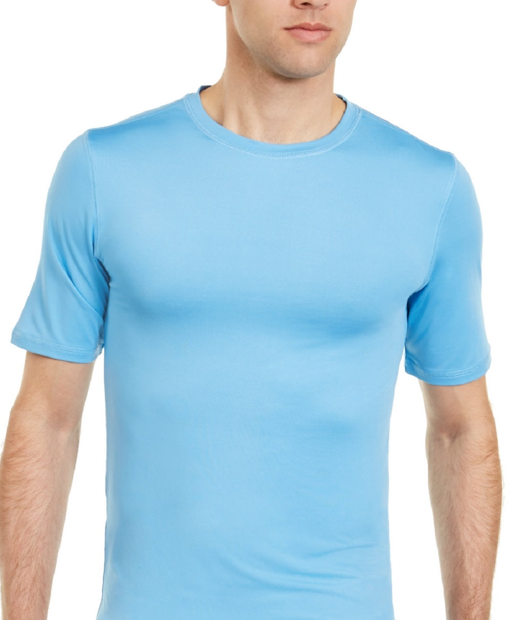 Club Room Rash Guard Masculino Solid Manga Curta Azul Tamanho X-G