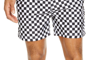 Calção de banho masculino Zane Checkerboard 5 da INC International Concepts, tamanho grande, branco