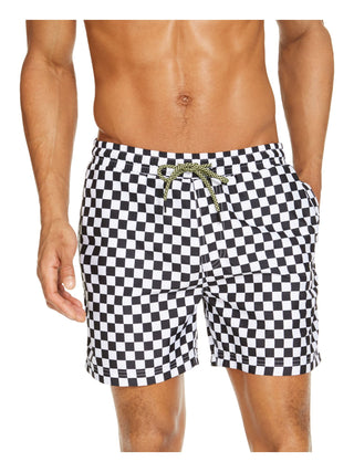 Calção de banho masculino Zane Checkerboard 5 da INC International Concepts, tamanho grande, branco