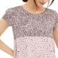 Camiseta feminina estampada Alfani rosa tamanho médio