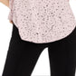 Camiseta feminina estampada Alfani rosa tamanho médio