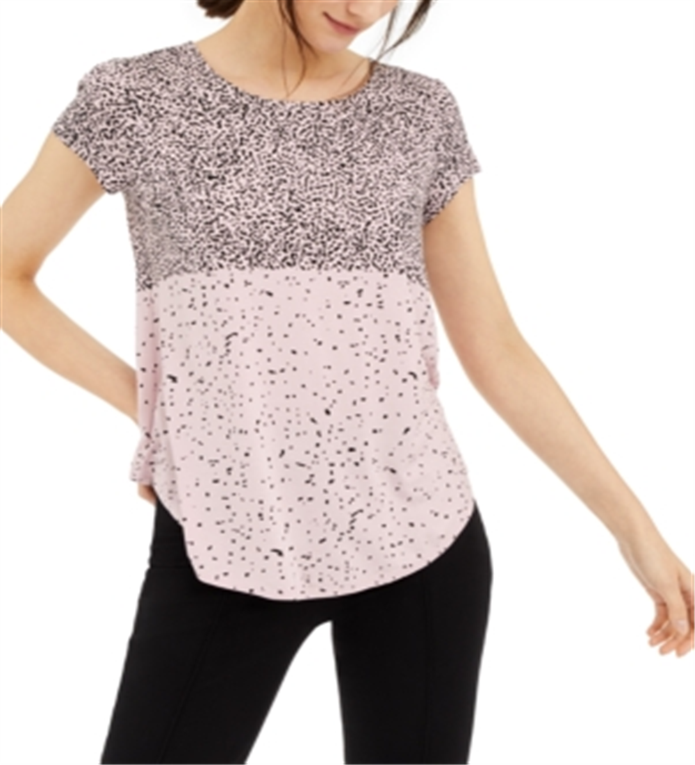 Camiseta feminina estampada Alfani rosa tamanho médio