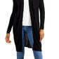 Cardigan Duster Feminino Canelado INC International Concepts Preto Tamanho X-Grande