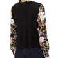 Blusa feminina com estampa floral e frente torcida, preta, tamanho extragrande, da INC International Concepts