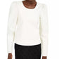 INC International Concepts Blusa feminina de couro sintético com amarração, branca, tamanho extragrande