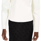 INC International Concepts Blusa feminina de couro sintético com amarração, branca, tamanho extragrande