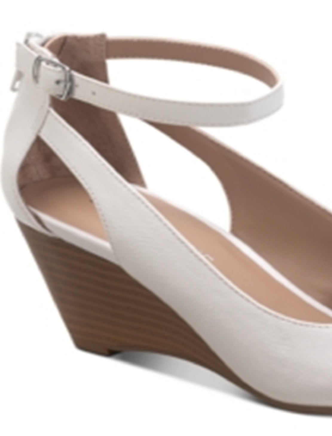 Sandálias femininas Sun + Stone Miley Cutout Wedges, brancas, tamanho 8