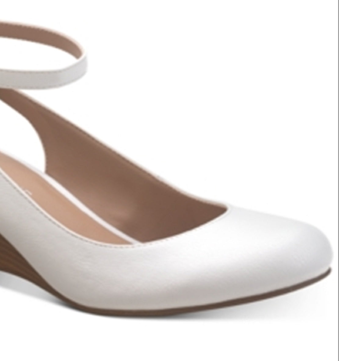 Sandálias femininas Sun + Stone Miley Cutout Wedges, brancas, tamanho 8