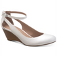 Sandálias femininas Sun + Stone Miley Cutout Wedges, brancas, tamanho 8
